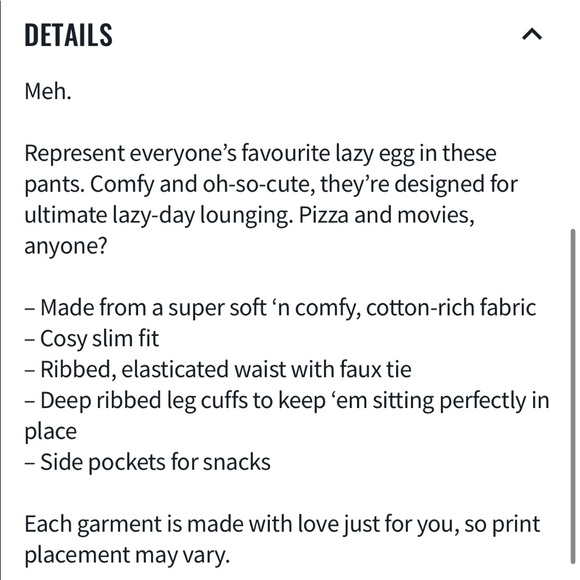 GUDETAMA COMFY PANTS SIZE XS BLACKMILK NWT HELLO KITTY YELLOW POCKETS - Picture 6 of 10